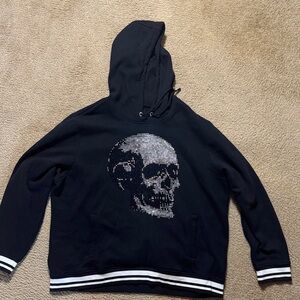 INC International Concepts Black Skull Hoodie